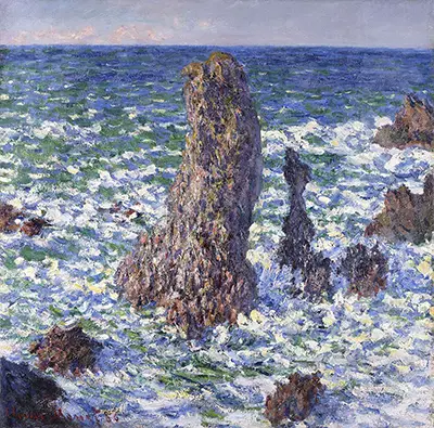 The Pyramids at Port-Coton, Sun Effect Claude Monet